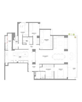 Plano vivienda actual de Levante12. Proyecto de Juan Parra Arquitectura