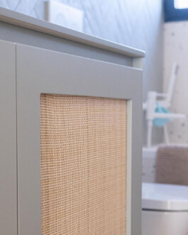 Detalle material mueble baño de Bahía 19. Proyecto de Juan Parra Arquitectura