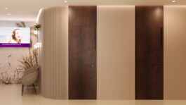 Detalle Recibidor Clínica Dental San Blas Proyecto de Juan Parra Arquitectura